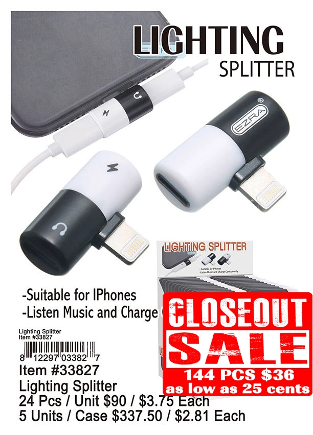 Lighting Splitter - Closeout 144 Pcs.